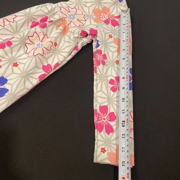 ~ Tea Dress, 5 Girls, Floral, Long Sleeve, Wrap, Pink Gray Purple Cotton Stretch - Picture 6 of 14